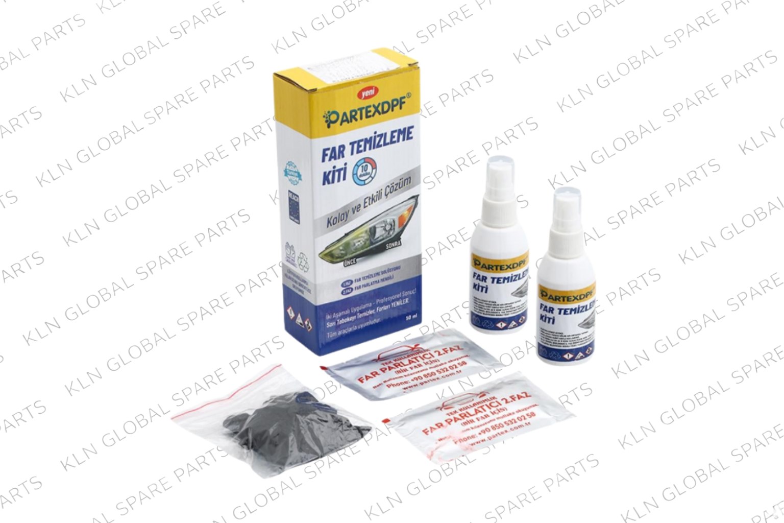 Far Temizleme Kiti (2 Far İçin Tek Set) 