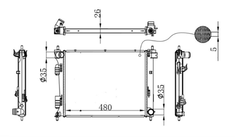 Su Radyatörü Brazing Accent Blue 2011-- 1.6 Crdi i20/Rio Crdi Dizel